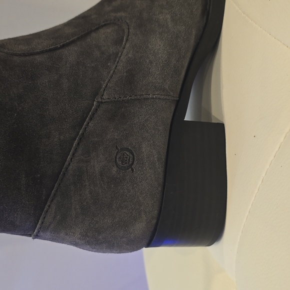 Born Boots Gray Knee High New 8 1/2 Cotto Suede Lace Up Back Side Zippper Grey - Picture 4 of 7